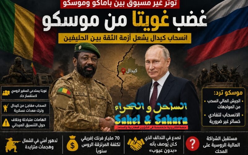 توتر غير مسبوق بين باماكو وموسكو بعد انسحاب الفيلق الإفريقي من كيدال