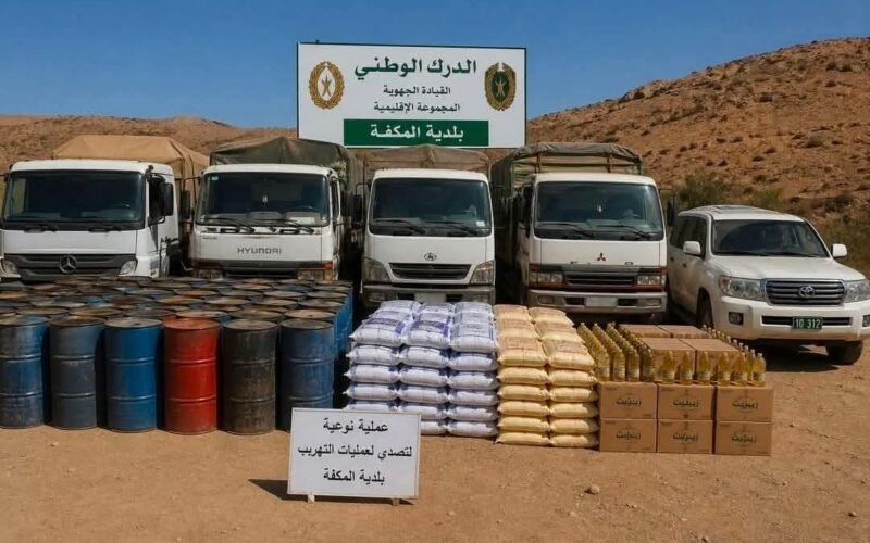 الدرك الوطني يضبط شاحنات وقود ومواد غذائية في عملية أمنية بالمكفة